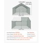 VEVOR Large Metal Chicken Coop, 3 x 3 x 2 m, Walk-in Chicken Run House με αδιάβροχο κάλυμμα και στιβαρό σκελετό, στυλό πάπιας κλουβιού πουλερικών Spire Roof για κουνέλι κοτέτσι, πάπια χήνας, εξωτερική χρήση σε φάρμα πίσω αυλής