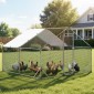 VEVOR Large Metal Chicken Coop, 3 x 3 x 2 m, Walk-in Chicken Run House με αδιάβροχο κάλυμμα και στιβαρό σκελετό, στυλό πάπιας κλουβιού πουλερικών Spire Roof για κουνέλι κοτέτσι, πάπια χήνας, εξωτερική χρήση σε φάρμα πίσω αυλής