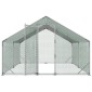 VEVOR Large Metal Chicken Coop, 3 x 3 x 2 m, Walk-in Chicken Run House με αδιάβροχο κάλυμμα και στιβαρό σκελετό, στυλό πάπιας κλουβιού πουλερικών Spire Roof για κουνέλι κοτέτσι, πάπια χήνας, εξωτερική χρήση σε φάρμα πίσω αυλής