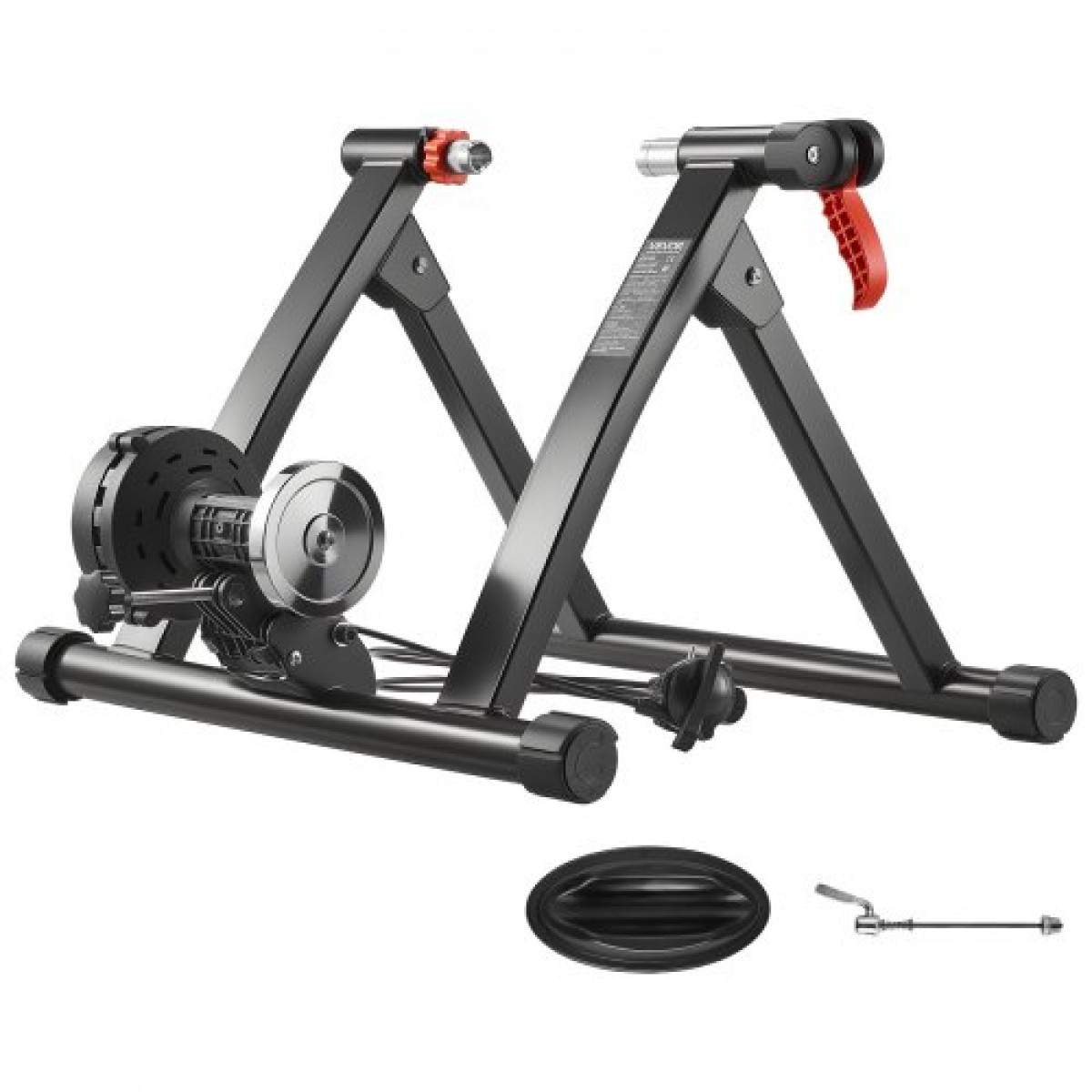 VEVOR Bike Trainer, Αντίσταση 6 Επιπέδων, Τροχοί 660,4-736,6 mm & 700C, Πτυσσόμενη μαγνητική σταθερή βάση ποδηλάτου για ιππασία άσκησης σε εσωτερικούς χώρους με σουβλάκι γρήγορης απελευθέρωσης & μπλοκ ανύψωσης μπροστινού τροχού, μαύρο