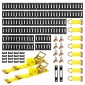 VEVOR E-Track Tie-Down Rail Kit, 8 Pack (1,5m+1,2m+0,6m+0,3m) E Track Rails, 36 τμχ Περιλαμβάνει 2 Ratchet Straps & 8 O-Rings & 8 Tie-Offs with D-Ring & 2 Single Endes for Vans & Filiters