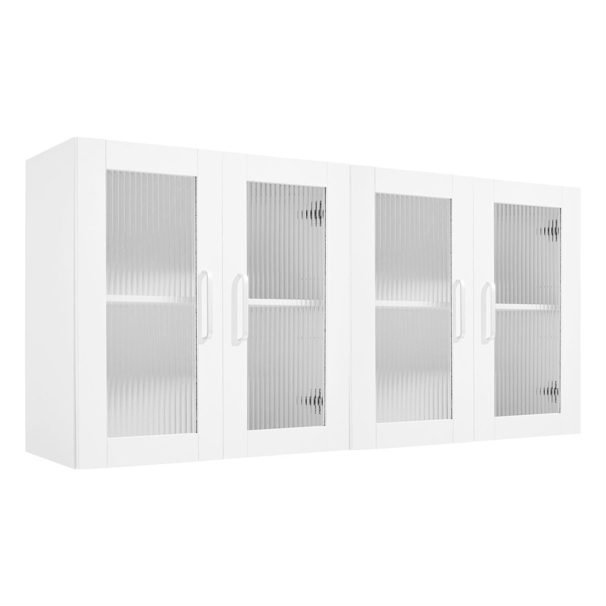 Ντουλάπι τοίχου VEVOR Laundry Room, Ντουλάπι τοίχου 2 επιπέδων με ρυθμιζόμενο ράφι, ντουλάπι αποθήκευσης με 4 πόρτες, για κουζίνα, μπάνιο, πλυντήριο ρούχων, σετ 2, έκαστο 30,5 x 61 x 61 cm (Β x Π x Υ), Λευκό