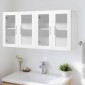 Ντουλάπι τοίχου VEVOR Laundry Room, Ντουλάπι τοίχου 2 επιπέδων με ρυθμιζόμενο ράφι, ντουλάπι αποθήκευσης με 4 πόρτες, για κουζίνα, μπάνιο, πλυντήριο ρούχων, σετ 2, έκαστο 30,5 x 61 x 61 cm (Β x Π x Υ), Λευκό