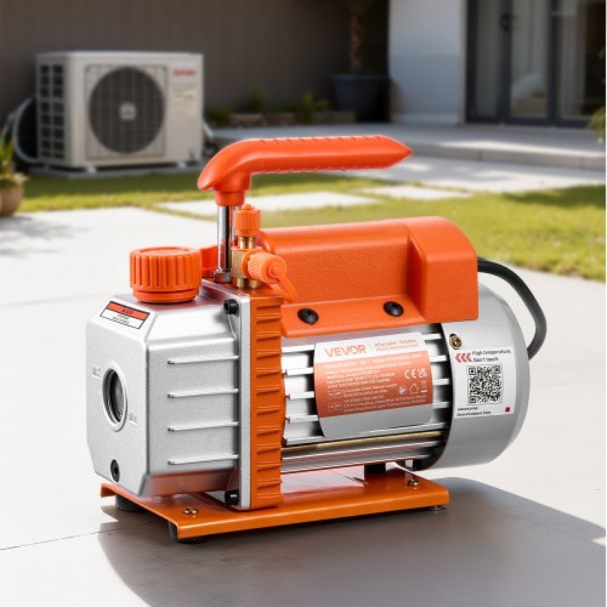 Αντλία κενού VEVOR, 3,5 CFM 99 L/min, Αντλία κενού εναλλασσόμενου ρεύματος με περιστροφικό πτερύγιο HVAC μονοβάθμιου, για συστήματα R134a R22 R410a, κινητήρας 4 πόλων, για συντήρηση κλιματιστικών αυτοκινήτων Απαέρωση ρητίνης, Περιλαμβάνεται λάδι