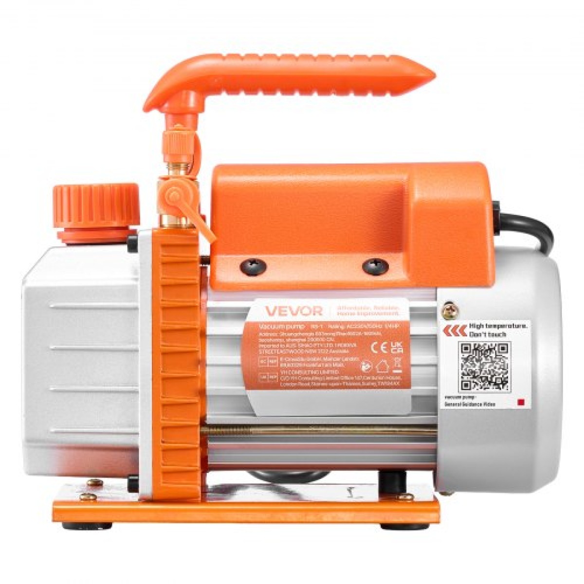 Αντλία κενού VEVOR, 3,5 CFM 99 L/min, Αντλία κενού εναλλασσόμενου ρεύματος με περιστροφικό πτερύγιο HVAC μονοβάθμιου, για συστήματα R134a R22 R410a, κινητήρας 4 πόλων, για συντήρηση κλιματιστικών αυτοκινήτων Απαέρωση ρητίνης, Περιλαμβάνεται λάδι