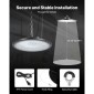 VEVOR 10 Pack LED High Bay Lights, 5000K 200W 30000LM Super Bright UFO LED Warehouse Lights, IP65 Waterproof, 100-277V Wide Voltage for Warehouse Workshop Factory Gym Garage Barn, Μαύρο