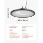 VEVOR 10 Pack LED High Bay Lights, 5000K 200W 30000LM Super Bright UFO LED Warehouse Lights, IP65 Waterproof, 100-277V Wide Voltage for Warehouse Workshop Factory Gym Garage Barn, Μαύρο