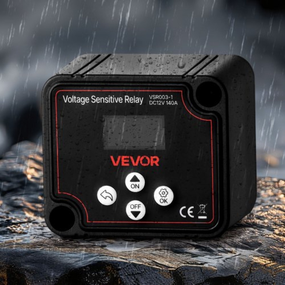 VEVOR Dual Battery Isolator Kit, 12V 140 Amp 13,3 mm² (6 AWG), χειροκίνητο και αυτόματο VSR Voltage Sensitive Relay με βολτόμετρο, οθόνη LCD, Smart Battery Isolator, Συμβατό με μπαταρίες λιθίου, για UTV, ATV