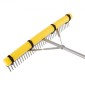 VEVOR Landscape Rake, πλάτος κεφαλής 914 mm λαβή 3380 mm, Εργαλείο βαρέως τύπου αλουμινίου εξωραϊσμού με φύλλα, Επίπεδο ασφάλτου για χαλάρωση εδάφους, κήπου και αυλής, χαλίκι λίμνης & περιποίηση γκαζόν παραλίας, σχοινί 15,8 m
