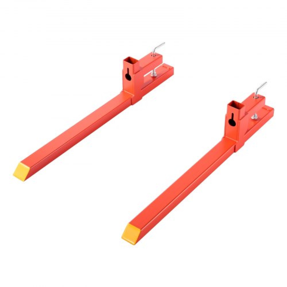 VEVOR Pallet Forks, 907 kg Clamp on Pallet Forks, 109 cm Total Length Heavy-Duty Quick Attach Tractor Fork Compatible with Tractor Attachments, Loader Bucket, and Skid Steer, Orange