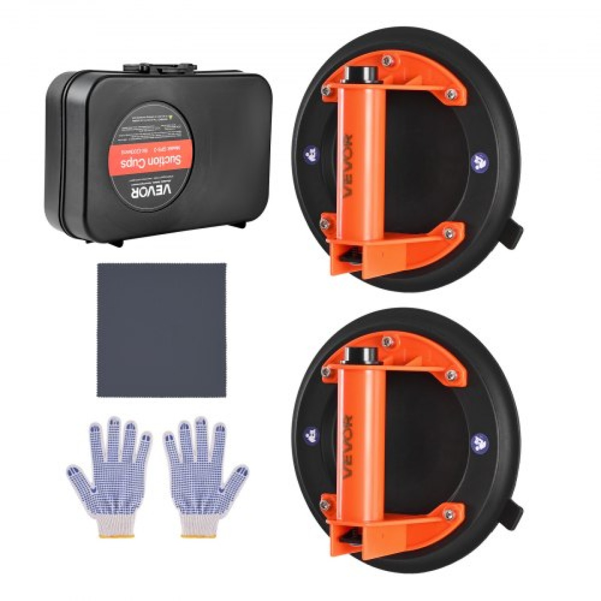 Βεντούζα VEVOR Vacuum, 203 mm Vacuum Glass Lifter με λαβή ABS, Μέγιστη ανυψωτική ικανότητα 180 kg Εργαλείο βεντούζας πλακιδίων με θήκη μεταφοράς για ανύψωση μεγάλων πλακιδίων, γρανίτη, γυψοσανίδα, παράθυρα (2-συσκευασία)