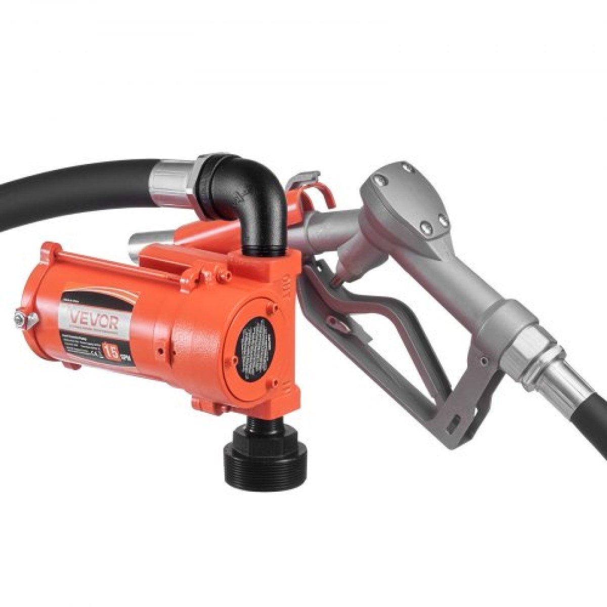 Αντλία μεταφοράς καυσίμου VEVOR, 12V DC 57 L/min, Κιτ αντλίας μεταφοράς ντίζελ από χυτοσίδηρο, με χειροκίνητο ακροφύσιο, σωλήνας εκκένωσης, προστασία υπερθέρμανσης, καλώδιο τροφοδοσίας, αντιεκρηκτικό, για βενζίνη, ντίζελ, κηροζίνη