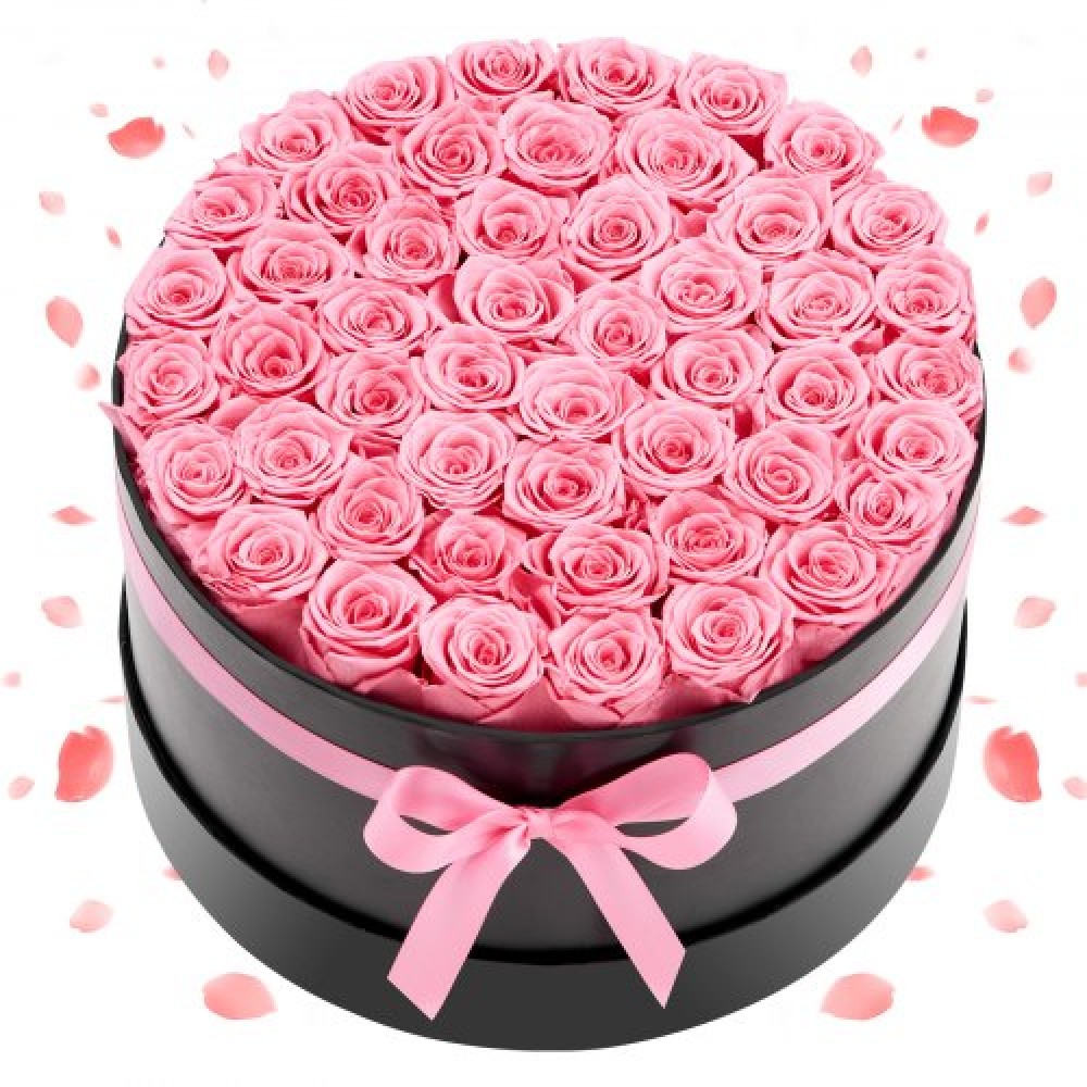 VEVOR Forever Flowers, 50 Conserved Roses in a Box, Eternal Flowers Immortal Bouquet Δώρο γενεθλίων για παράδοση Prime Women Her Wife Mothers, Επέτειος, Ημέρα του Αγίου Βαλεντίνου, Χριστούγεννα, Γλυκό ροζ
