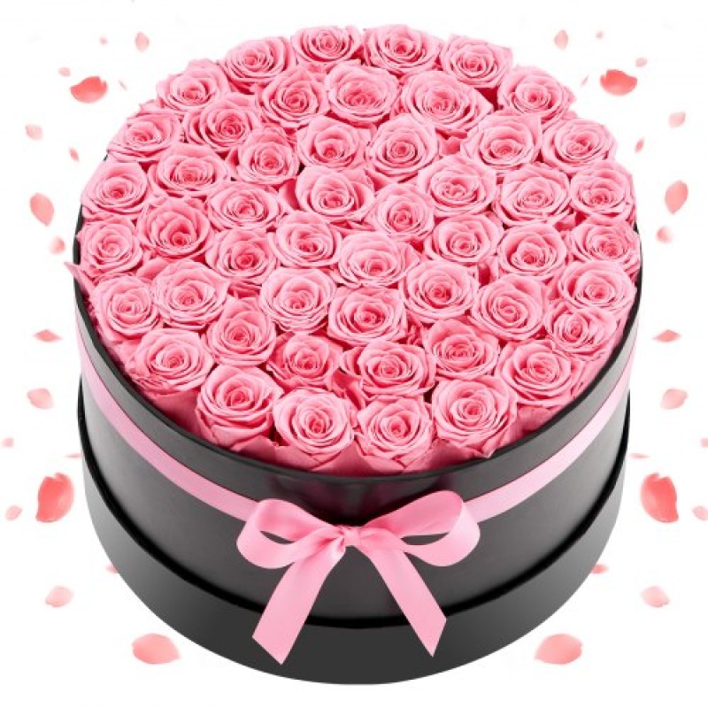 VEVOR Forever Flowers, 50 Conserved Roses in a Box, Eternal Flowers Immortal Bouquet Δώρο γενεθλίων για παράδοση Prime Women Her Wife Mothers, Επέτειος, Ημέρα του Αγίου Βαλεντίνου, Χριστούγεννα, Γλυκό ροζ