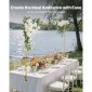 VEVOR Over the Table Rod Stand με σφιγκτήρες, Ρυθμιζόμενο Μήκος 71-249 cm & Ύψος 33-106 cm, Βάση Επιτραπέζιας Αψίδας με Floral Αξεσουάρ, Χρυσό Μπαλόνι Κορνίζα για Χριστουγεννιάτικο πάρτι γενεθλίων γάμου
