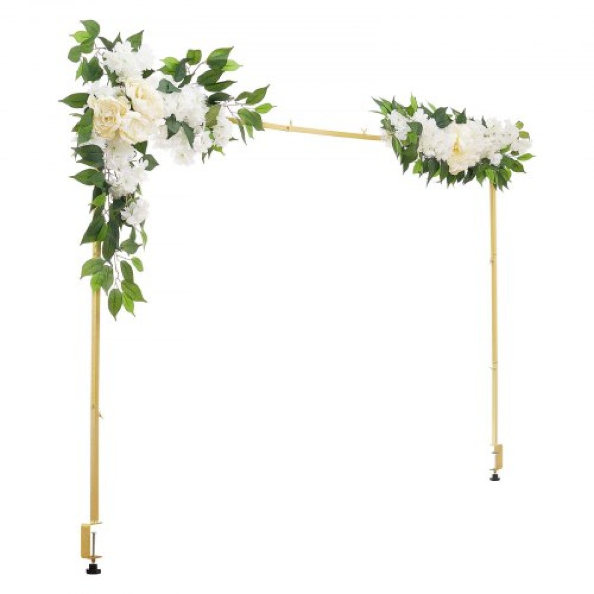 VEVOR Over the Table Rod Stand με σφιγκτήρες, Ρυθμιζόμενο Μήκος 71-249 cm & Ύψος 33-106 cm, Βάση Επιτραπέζιας Αψίδας με Floral Αξεσουάρ, Χρυσό Μπαλόνι Κορνίζα για Χριστουγεννιάτικο πάρτι γενεθλίων γάμου