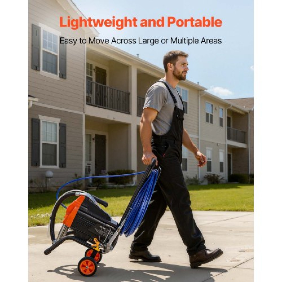 Ψεκαστήρας βαφής VEVOR Stand Airless, 1500W, 3300PSI Ψεκαστήρας χωρίς αέρα υψηλής πίεσης με καρότσι, βούρτσα καθαρισμού, σωλήνας, ράβδο προέκτασης, ακροφύσια, Ηλεκτρική μηχανή ψεκασμού βαφής για μεγάλα διαμερίσματα, κτίρια