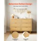 VEVOR 6 Συρταριέρα Rattan Dresser, Διπλό συρταριέρα για Υπνοδωμάτιο, Natural Rattan Συρταριέρα με μεταλλικές λαβές & πόδια, μοντέρνα ξύλινη συρταριέρα ρούχων & αποθήκευση για υπνοδωμάτιο, σαλόνι, διάδρομος