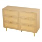 VEVOR 6 Συρταριέρα Rattan Dresser, Διπλό συρταριέρα για Υπνοδωμάτιο, Natural Rattan Συρταριέρα με μεταλλικές λαβές & πόδια, μοντέρνα ξύλινη συρταριέρα ρούχων & αποθήκευση για υπνοδωμάτιο, σαλόνι, διάδρομος