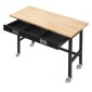 Πάγκος εργασίας VEVOR 1220 mm, χωρητικότητα 680 kg, Πάγκος εργασίας γκαράζ με συρτάρι αποθήκευσης & ρόδες, πάγκος εργαστηρίου σε ρόδες, βαρέως τύπου τραπέζι εργασίας από ξύλο δρυός για γκαράζ, εργαστήριο, γραφείο και σπίτι