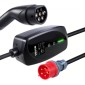 VEVOR Mobile Wallbox, 11 kW 16A, Φορητός φορτιστής EV Τύπου 2, Φορτιστής αυτοκινήτου ηλεκτρικού οχήματος 3 φάσεων με καλώδιο φόρτισης 8 m, βύσμα CEE16, οθόνη LCD, ρυθμιζόμενος σταθμός φόρτισης EV, κιβώτιο ελέγχου IP66
