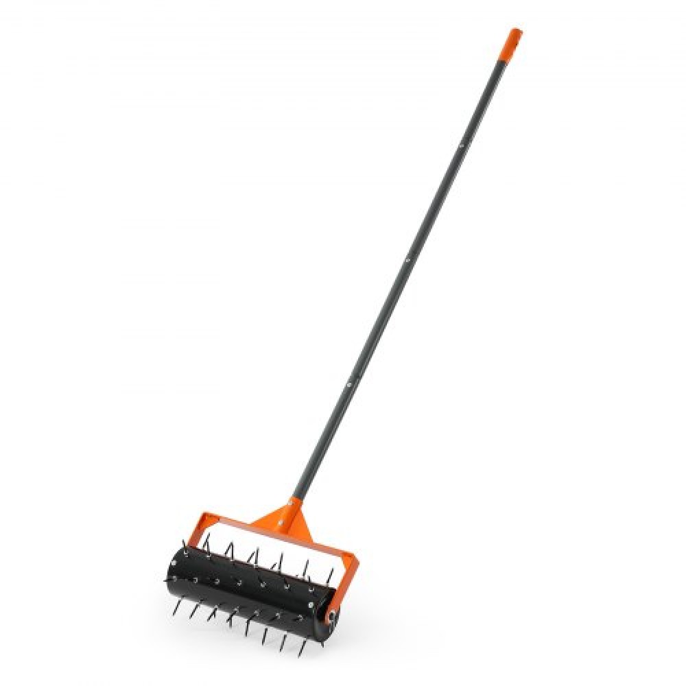 VEVOR Rolling Lawn Aerator, 15 in Manual Push Aerator Roller με 42 Spikes & 60 in Long Handle, Γεμιζόμενο τύμπανο για πρόσθετο βάρος, Heavy Duty Είσοδος Εδάφους Χλοοτάπητα για Συμπυκνωμένα Εδάφη αυλής κήπου