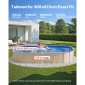 VEVOR Oval Liner Pool, 360 x 623 cm UniBead Επένδυση πισίνας για 120 cm ύψος τοίχου, Premium παχύ βινύλιο, εύκολη εγκατάσταση με στεγανά μπαλώματα, για ατσάλινες όψεις πάνω από το έδαφος, εξωτερικούς χώρους, μπλε