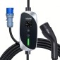 VEVOR Mobile Wallbox, 7,4 kW 32A, Φορητός φορτιστής EV Τύπου 2, Μονοφασικός φορτιστής αυτοκινήτου ηλεκτρικού οχήματος με καλώδιο φόρτισης 6 m, βύσμα CEE, οθόνη LCD, ρυθμιζόμενος σταθμός φόρτισης EV, Κουτί ελέγχου IP66