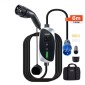 VEVOR Mobile Wallbox, 7,4 kW 32A, Φορητός φορτιστής EV Τύπου 2, Μονοφασικός φορτιστής αυτοκινήτου ηλεκτρικού οχήματος με καλώδιο φόρτισης 6 m, βύσμα CEE, οθόνη LCD, ρυθμιζόμενος σταθμός φόρτισης EV, Κουτί ελέγχου IP66