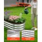 VEVOR 2 Pack Γαλβανισμένα υπερυψωμένα κρεβάτια κήπου, 1200 x 600 x 300 mm, Οβάλ μεταλλικά κουτιά φυτευτήρων εξωτερικού χώρου, υπερυψωμένο κουτί κήπου χωρίς πάτο με γάντια, αλουμίνιο ψευδάργυρο, για φύτευση λουλουδιών λαχανικών, ασήμι