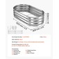 VEVOR 2 Pack Γαλβανισμένα υπερυψωμένα κρεβάτια κήπου, 1200 x 600 x 300 mm, Οβάλ μεταλλικά κουτιά φυτευτήρων εξωτερικού χώρου, υπερυψωμένο κουτί κήπου χωρίς πάτο με γάντια, αλουμίνιο ψευδάργυρο, για φύτευση λουλουδιών λαχανικών, ασήμι