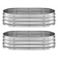VEVOR 2 Pack Γαλβανισμένα υπερυψωμένα κρεβάτια κήπου, 1200 x 600 x 300 mm, Οβάλ μεταλλικά κουτιά φυτευτήρων εξωτερικού χώρου, υπερυψωμένο κουτί κήπου χωρίς πάτο με γάντια, αλουμίνιο ψευδάργυρο, για φύτευση λουλουδιών λαχανικών, ασήμι