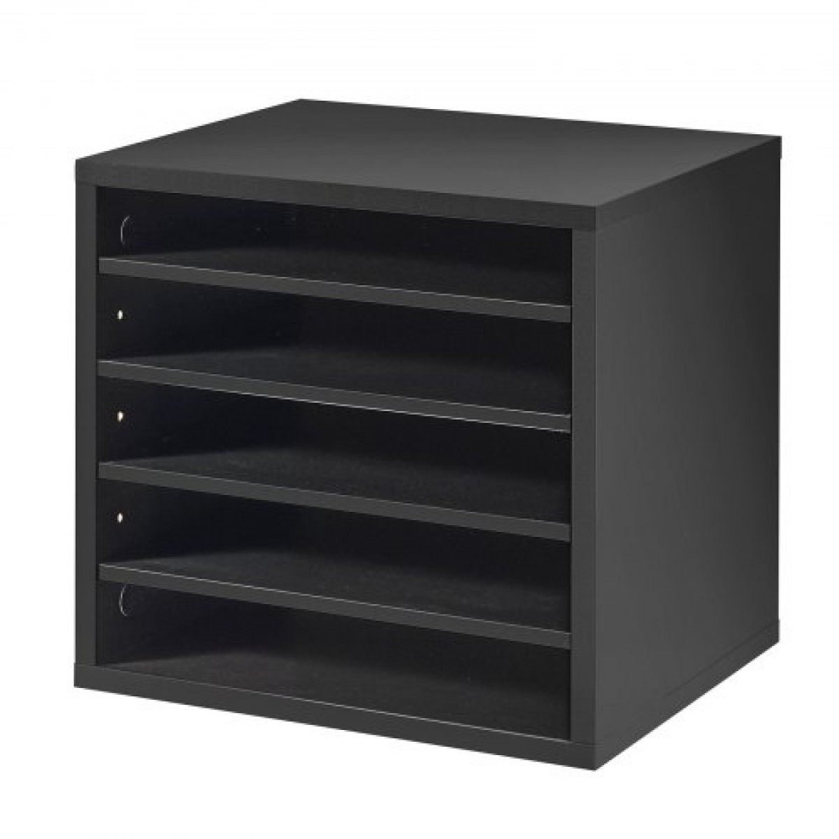 VEVOR Literature Organizer, Γραμματοκιβώτιο γραφείου 5 θέσεων με ρυθμιζόμενα ράφια, Ξύλινος ταξινομητής γραμματοκιβωτίων με MDF, πάγκος γραφείου Home Classroom Storage Organizer για αρχείο, έγγραφο, χαρτί, μαύρο