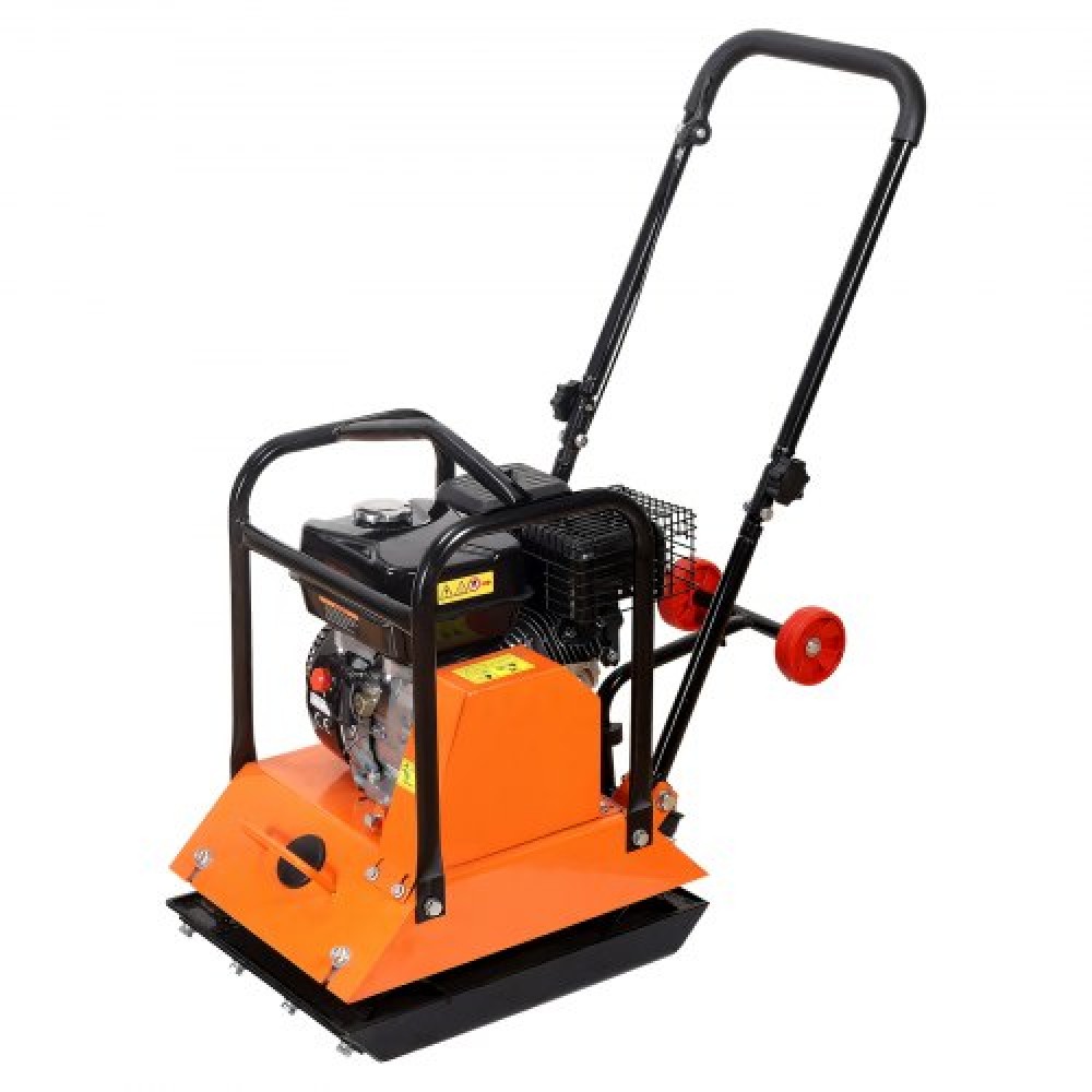 VEVOR Plate Compactor, κινητήρας αερίου 6,5 HP 212CC, 6400 VPM Vibrating Ground Rammer, 15 kN Compaction Force, 53 x 40 cm Plate, Walk Behind Compactor for Paver Landscaping, Asphalt, Foundation, Soil