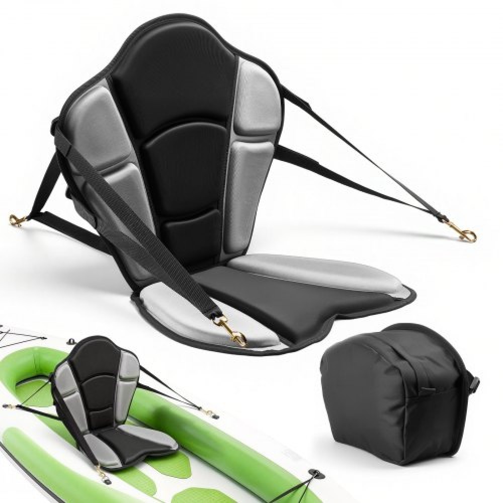Κάθισμα VEVOR Kayak, 1 πακέτο πάχους 31 χλστ., Universal Paddle Board Seat με υποστήριξη πλάτης, Sit-on-Top μαλακό μαξιλάρι με επένδυση με τσάντα αποθήκευσης & ρυθμιζόμενους ιμάντες για SUP, ψάρεμα/φουσκωτό καγιάκ, Rowboat