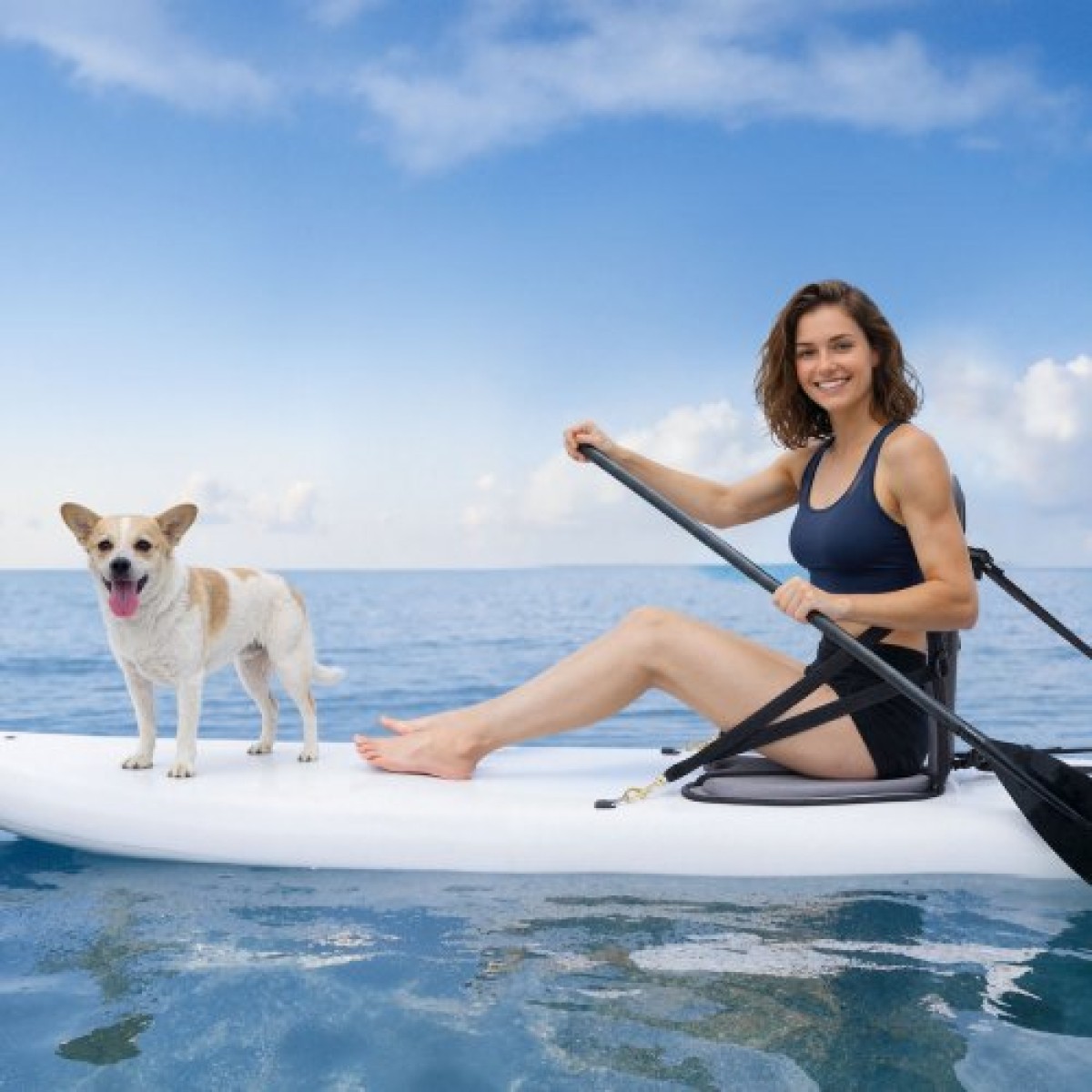 Κάθισμα VEVOR Kayak, 1 πακέτο πάχους 31 χλστ., Universal Paddle Board Seat με υποστήριξη πλάτης, Sit-on-Top μαλακό μαξιλάρι με επένδυση με τσάντα αποθήκευσης & ρυθμιζόμενους ιμάντες για SUP, ψάρεμα/φουσκωτό καγιάκ, Rowboat