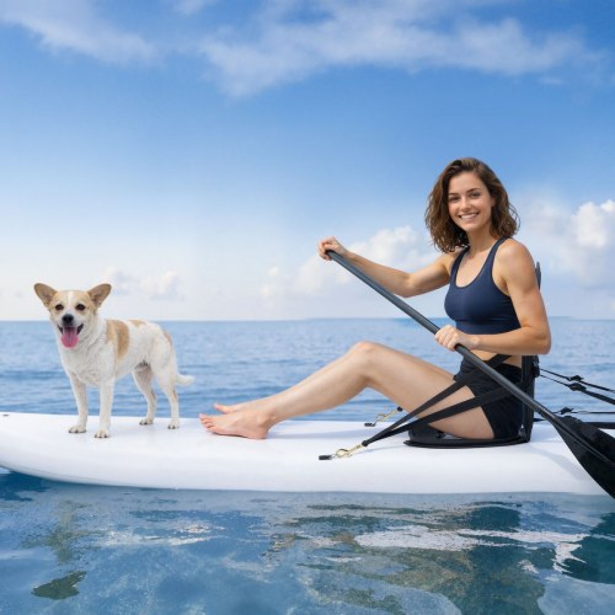 Κάθισμα VEVOR Kayak, 1 πακέτο πάχους 12 χιλ., Universal Paddle Board με στήριγμα πλάτης, μαλακό μαξιλάρι με επένδυση με τσάντα αποθήκευσης & ρυθμιζόμενους ιμάντες για SUP, κανό, ψαρόβαρκα, φουσκωτό καγιάκ