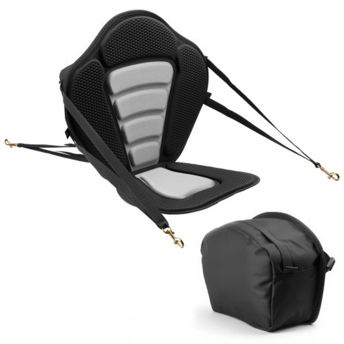 Κάθισμα VEVOR Kayak, 1 πακέτο πάχους 12 χιλ., Universal Paddle Board με στήριγμα πλάτης, μαλακό μαξιλάρι με επένδυση με τσάντα αποθήκευσης & ρυθμιζόμενους ιμάντες για SUP, κανό, ψαρόβαρκα, φουσκωτό καγιάκ