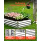 VEVOR 2 Pack Γαλβανισμένα υπερυψωμένα κρεβάτια κήπου, 180 x 90 x 30 cm, Ορθογώνια μεταλλικά κουτιά φυτευτήρων κιτ εξωτερικού χώρου, υπερυψωμένο κουτί φύτευσης χωρίς πάτο με γάντια, αλουμίνιο ψευδάργυρο, για καλλιέργεια λουλουδιών, λαχανικά, ασήμι