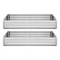 VEVOR 2 Pack Γαλβανισμένα υπερυψωμένα κρεβάτια κήπου, 180 x 90 x 30 cm, Ορθογώνια μεταλλικά κουτιά φυτευτήρων κιτ εξωτερικού χώρου, υπερυψωμένο κουτί φύτευσης χωρίς πάτο με γάντια, αλουμίνιο ψευδάργυρο, για καλλιέργεια λουλουδιών, λαχανικά, ασήμι
