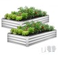 VEVOR 2 Pack Γαλβανισμένα υπερυψωμένα κρεβάτια κήπου, 180 x 90 x 30 cm, Ορθογώνια μεταλλικά κουτιά φυτευτήρων κιτ εξωτερικού χώρου, υπερυψωμένο κουτί φύτευσης χωρίς πάτο με γάντια, αλουμίνιο ψευδάργυρο, για καλλιέργεια λουλουδιών, λαχανικά, ασήμι