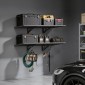 Ράφια τοίχου βαρέως τύπου VEVOR 2-Tier, 50 x 122 cm, επιτοίχια ράφια από χάλυβα, 500 x 1219 mm ανά ράφι Πλωτή μεταλλική σχάρα αποθήκευσης για γκαράζ με συνολική χωρητικότητα 254 kg, μαύρο