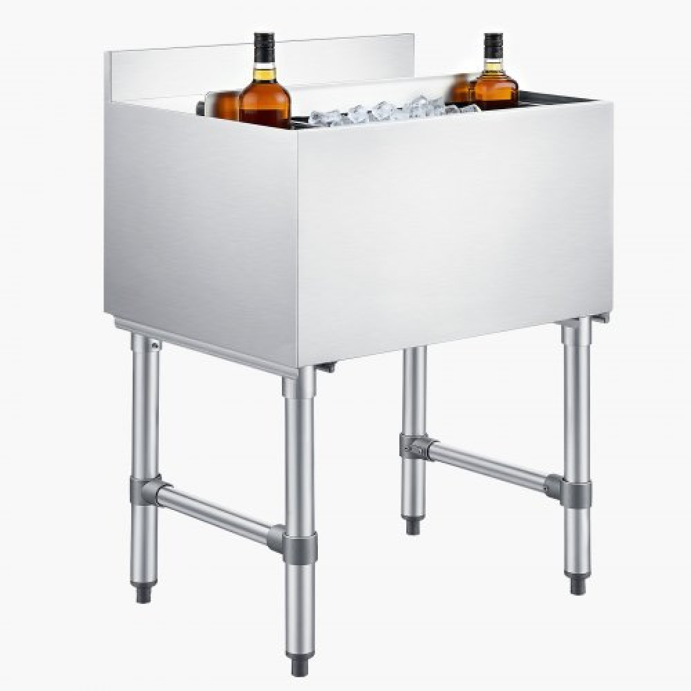 VEVOR Commercial Ice Bin, 61,6 L Max Capacity, 610 x 482 x 850 mm Ανοξείδωτο στήθος πάγου με συρόμενο καπάκι και θήκες για μπουκάλια, Cooler Cart Cocktail Unit for Bar Restaurant Pub, Πιστοποίηση NSF