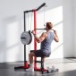 Μηχάνημα Pull Down VEVOR LAT, Μηχάνημα καλωδίων 2 σε 1 σειρών, Γυμναστήριο για το σπίτι με Cable Machines με ρυθμιζόμενο κάθισμα 3 επιπέδων, ρυθμιζόμενο κύλινδρο αφρού 4 επιπέδων, φορτίο 227 kg Lat Tower για πλάτη, στήθος, τρικέφαλο, μαύρο κόκκινο