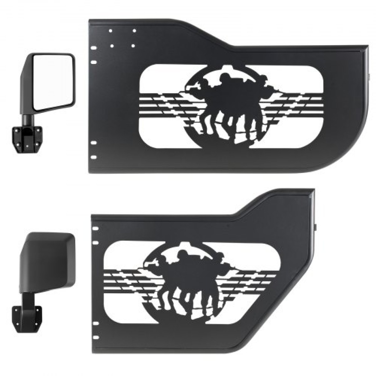 VEVOR Jeep Tube Doors, 4 Door, Κατάλληλες για 2018-2026 Jeep Wrangler JL & 2020-2026 Gladiator JT, Soldier Pattern Off Road Σωληνωτές μισές πόρτες με πιστοποίηση DOT πλευρικής όψης και λαστιχένια μαξιλαράκια