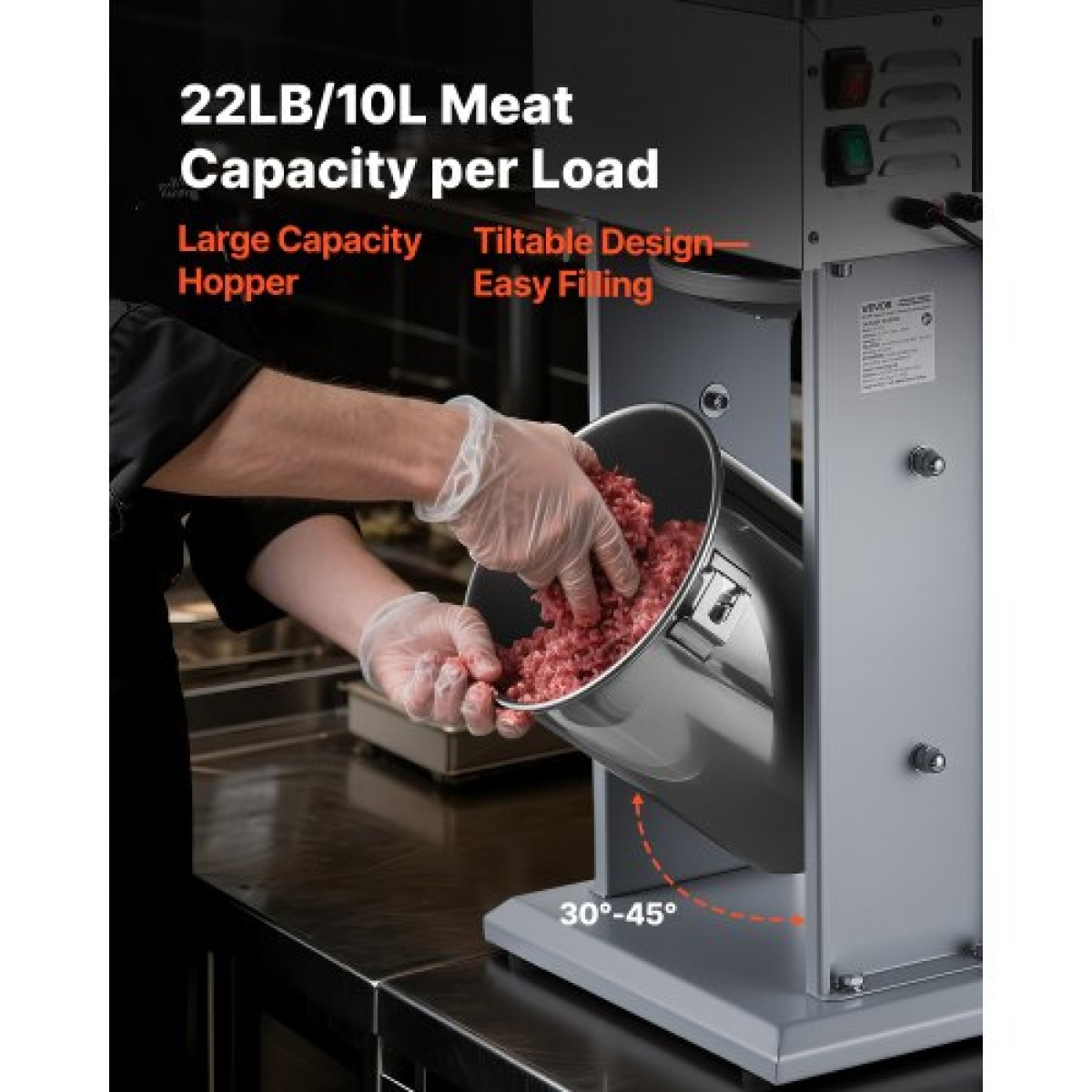 VEVOR Electric Sausage Stuffer, 22 LBS / 10 L Vertical Meat Filler with Stepless Speed ​​Adjustration, Ανοξείδωτη Μηχανή Γέμισης Λουκάνικων, Πεντάλ ποδιού & 4 Σωλήνες Γέμισης, για Εμπορική και Οικιακή χρήση