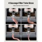 VEVOR Electric Sausage Stuffer, 22 LBS / 10 L Vertical Meat Filler with Stepless Speed ​​Adjustration, Ανοξείδωτη Μηχανή Γέμισης Λουκάνικων, Πεντάλ ποδιού & 4 Σωλήνες Γέμισης, για Εμπορική και Οικιακή χρήση