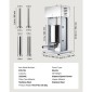 VEVOR Electric Sausage Stuffer, 22 LBS / 10 L Vertical Meat Filler with Stepless Speed ​​Adjustration, Ανοξείδωτη Μηχανή Γέμισης Λουκάνικων, Πεντάλ ποδιού & 4 Σωλήνες Γέμισης, για Εμπορική και Οικιακή χρήση