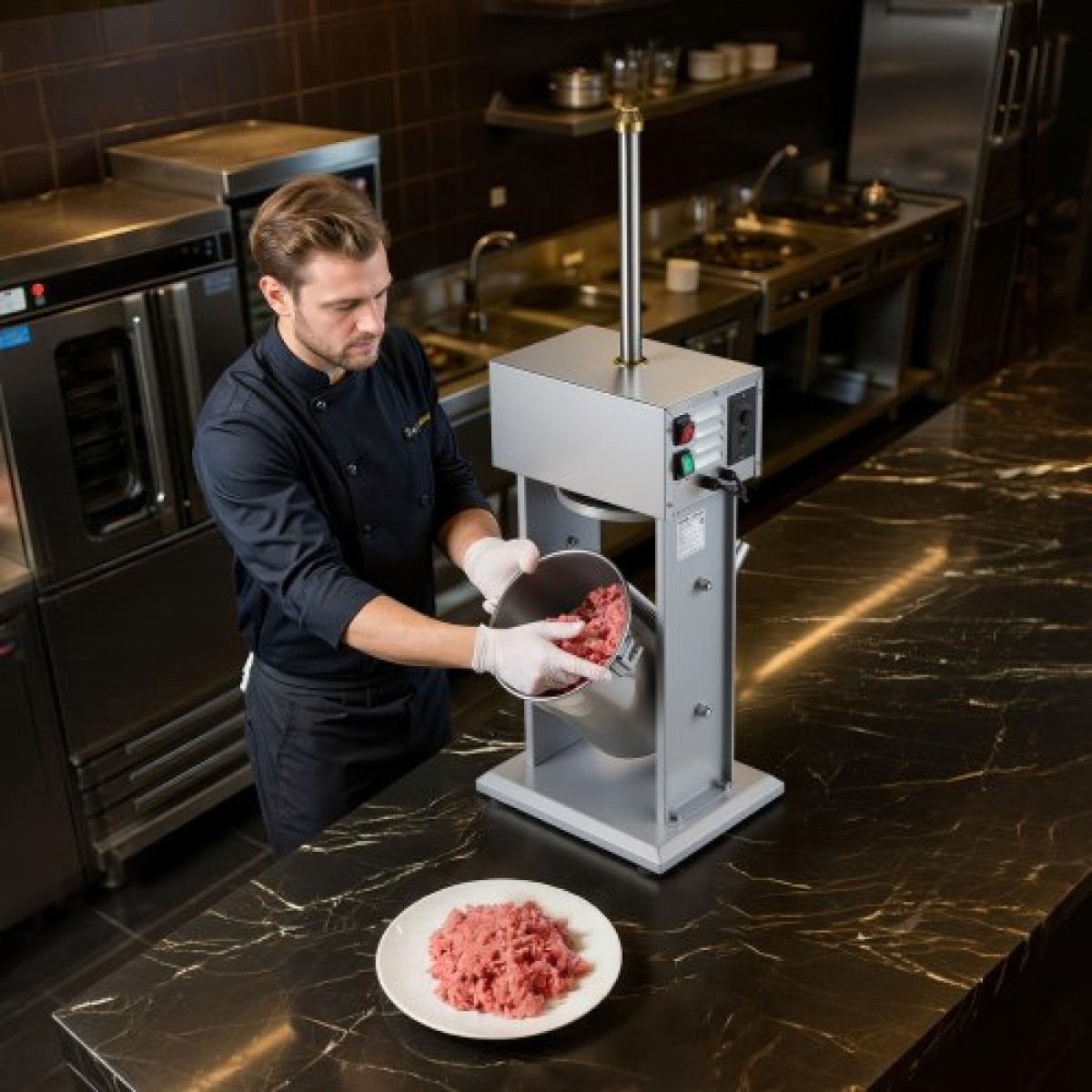 VEVOR Electric Sausage Stuffer, 22 LBS / 10 L Vertical Meat Filler with Stepless Speed ​​Adjustration, Ανοξείδωτη Μηχανή Γέμισης Λουκάνικων, Πεντάλ ποδιού & 4 Σωλήνες Γέμισης, για Εμπορική και Οικιακή χρήση