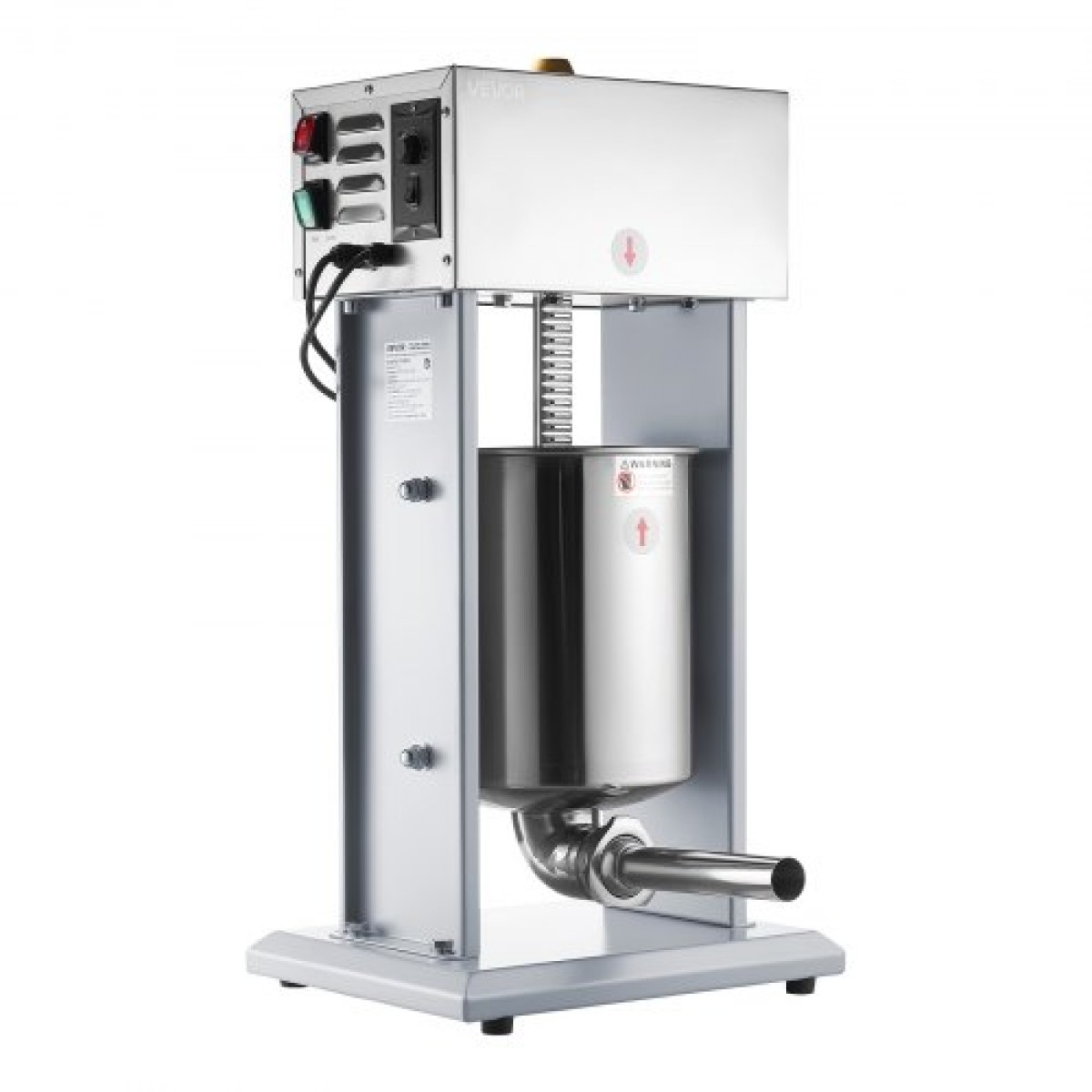 VEVOR Electric Sausage Stuffer, 22 LBS / 10 L Vertical Meat Filler with Stepless Speed ​​Adjustration, Ανοξείδωτη Μηχανή Γέμισης Λουκάνικων, Πεντάλ ποδιού & 4 Σωλήνες Γέμισης, για Εμπορική και Οικιακή χρήση